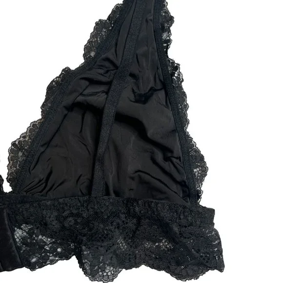 Victoria's Secret Unlined Wireless Lace Black Bralette Large‎ - Picture 7 of 10